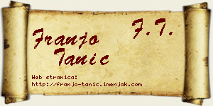 Franjo Tanić vizit kartica